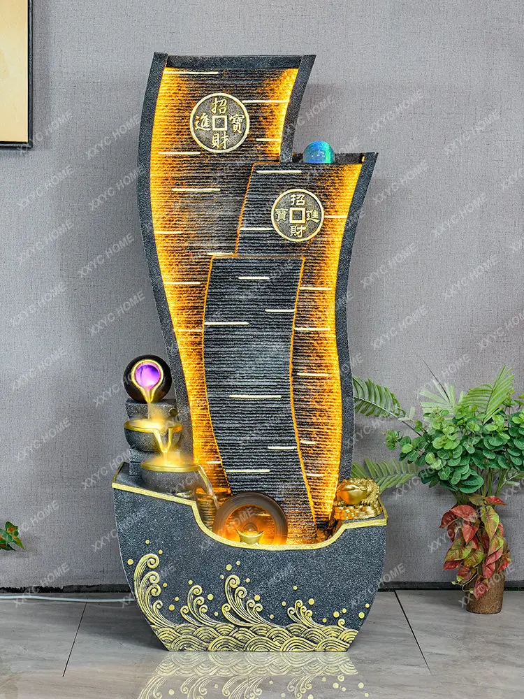 Chinese-style flowing water ornament circulating water lucky feng shui wheel office living room floor ornament decoration