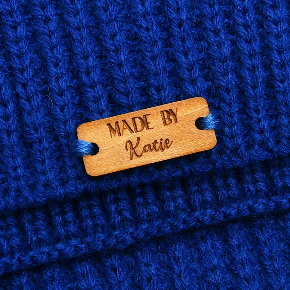 Étiquettes en bois gravées au laser personnalisées - Bois écologique de 3 mm, étiquettes personnalisées pour chapeaux, artisanat et cadeaux de bricolage, plusieurs tailles