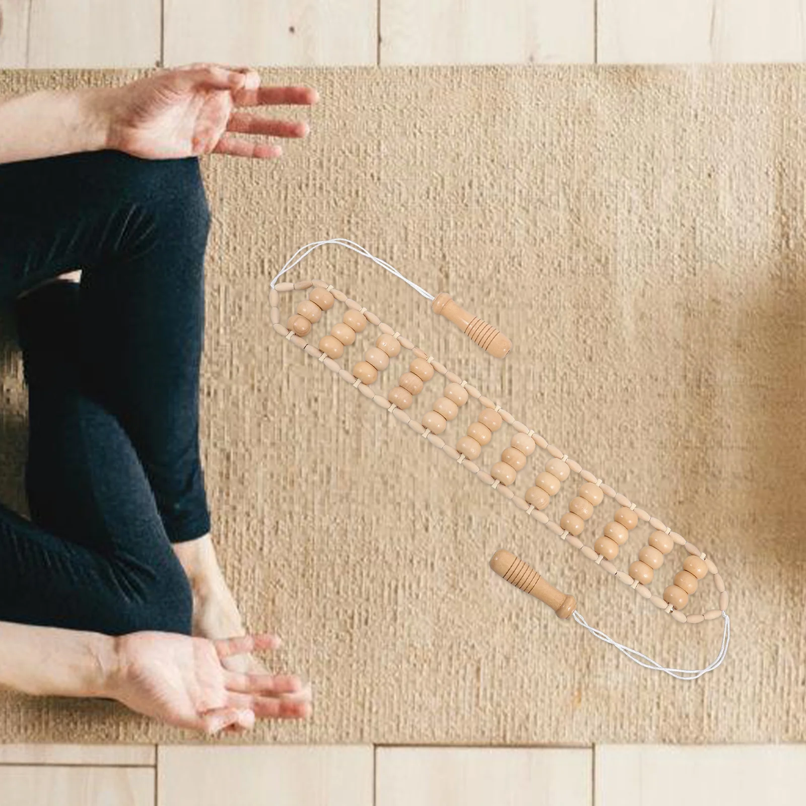 Деревянный роликовый массажер для спины, большая ручка, ручной инструмент для облегчения мышц для моделирования тела, терапия ног, релаксация желудка