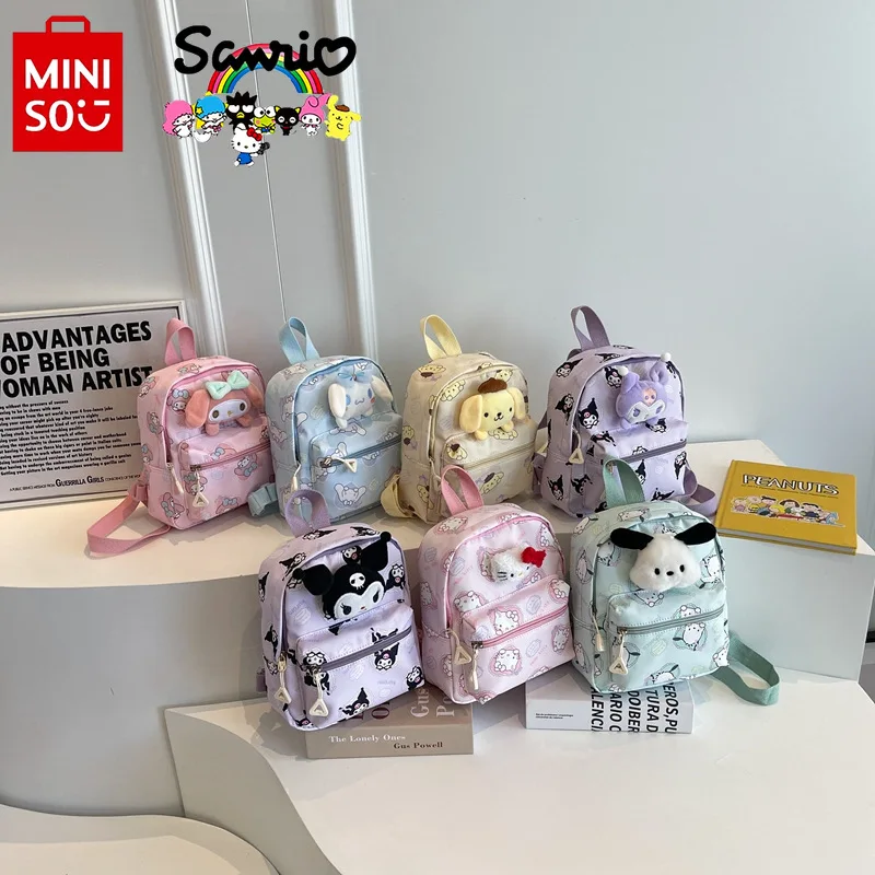 Miniso Sanrio Girls' Backpack Fashionable High Quality Student School Bag Cartoon Versatile Lightweight Children's Backpack