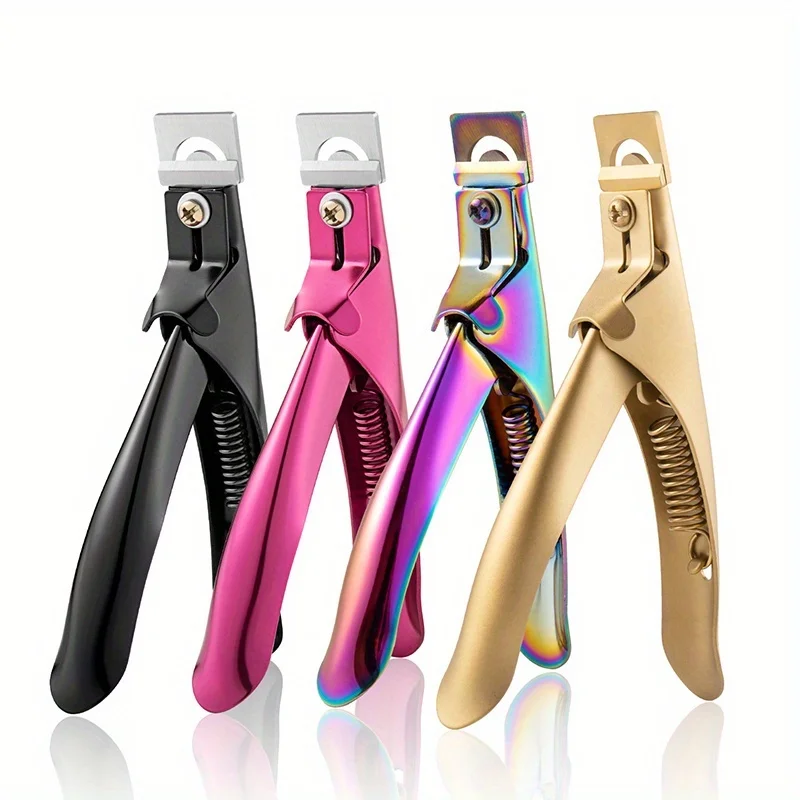 Acrylic Nail Cutter Stainless Steel Rainbow Clipper Scissors U Word False Tips Trimmer Manicure Tools Straight Cut view 2