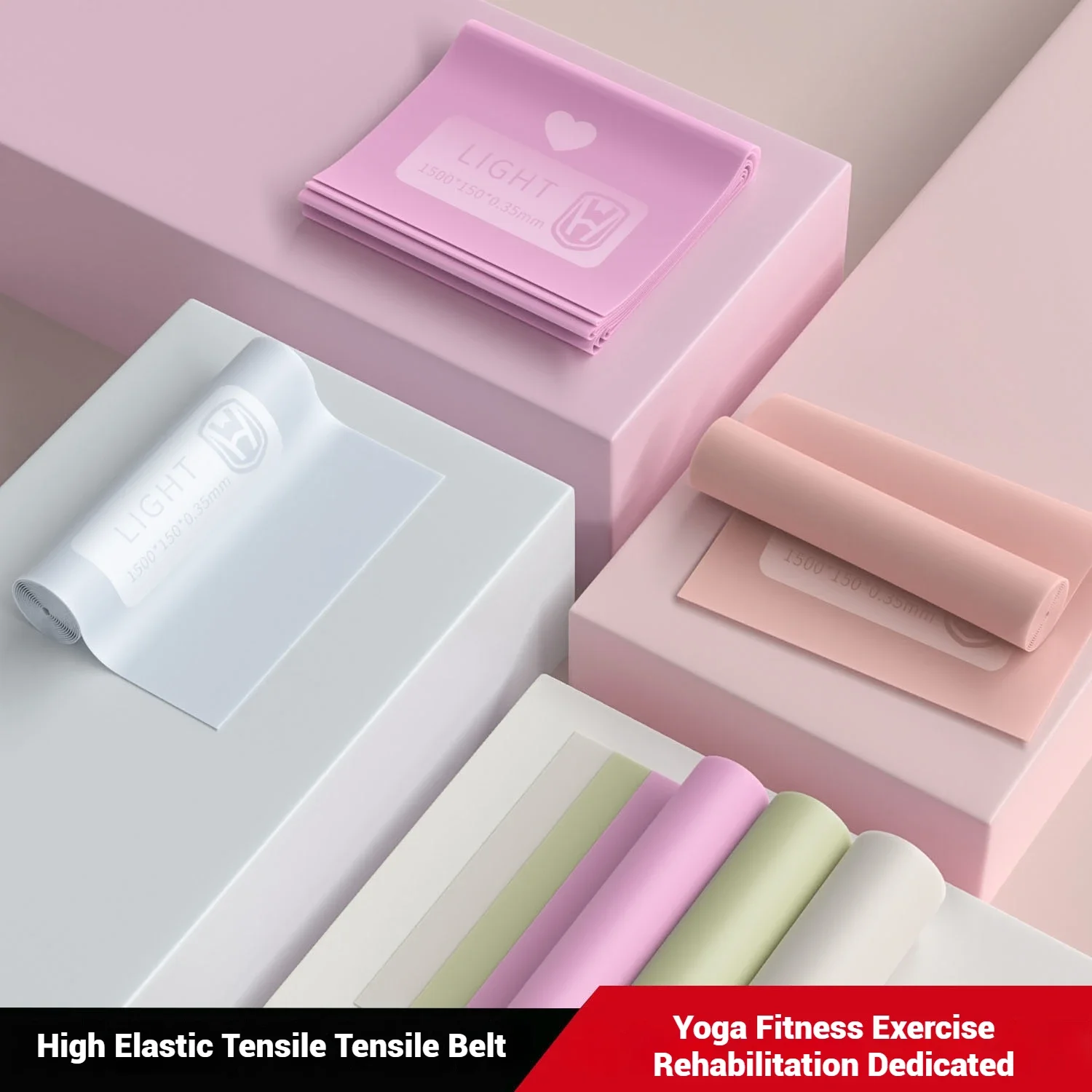 حزام مقاومة قابل للتمدد من WOSWEIR-Yoga Rally Home للمبتدئين، حزام مطاطي للياقة البدنية والرقص اللاتيني