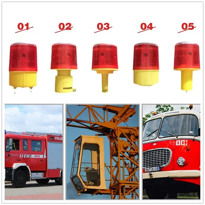 Solar Powered Traffic Tower Crane Warning Light LED Bulb Lamp for Construction Site Harbor Road Emergency Lighting Marine Lamp