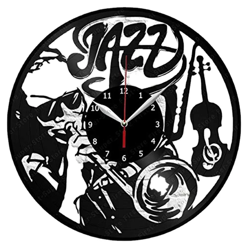 Jazz Handmade Exclusive Vinyl Clock Art Decor Home Vinyl Record Wall Clock Unique Design Original Gift