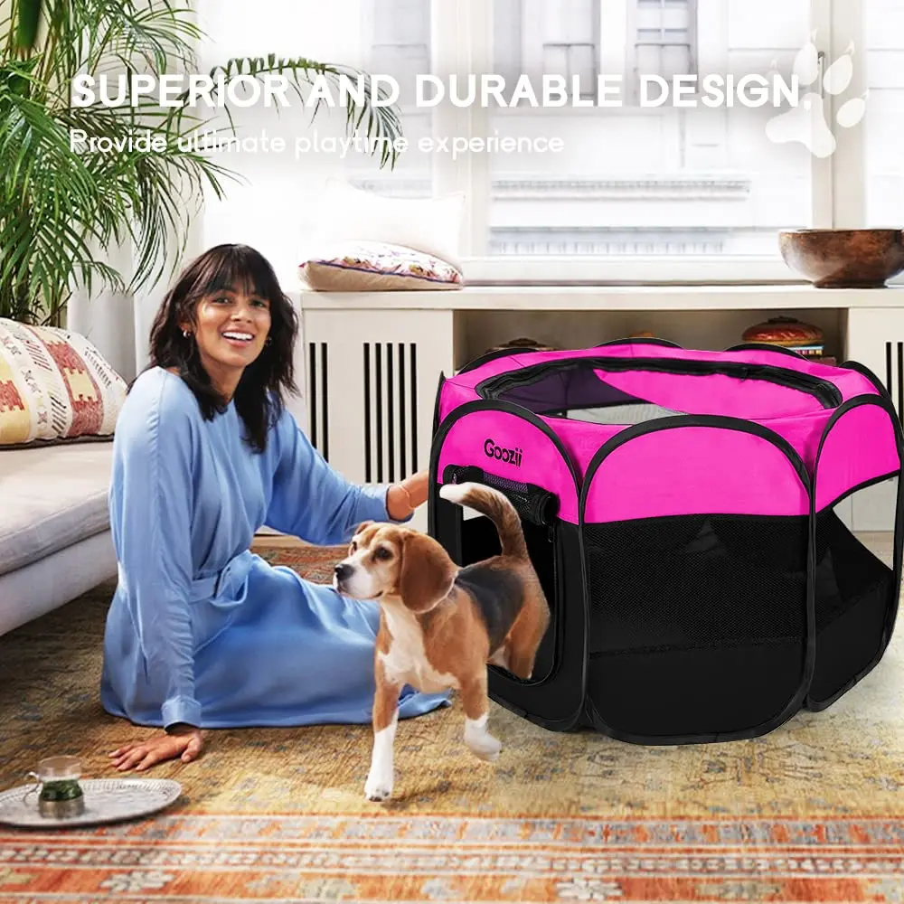 Enclosed Pet Playpen Cat Dog, Portable Foldable Tent Crate Zipper Top Cover Door Kitten Puppy RV, Small, Customized