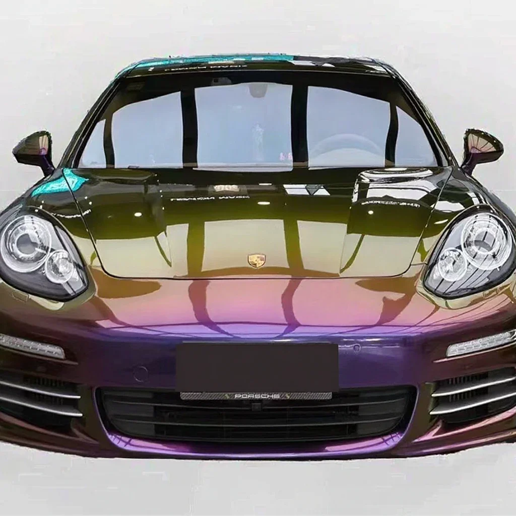 

High Quality Chameleon Purple PVC Car Wrap Film Stickers Crazy Grape Glossy PET Self-Healing Function Removable Glue Body Wrap