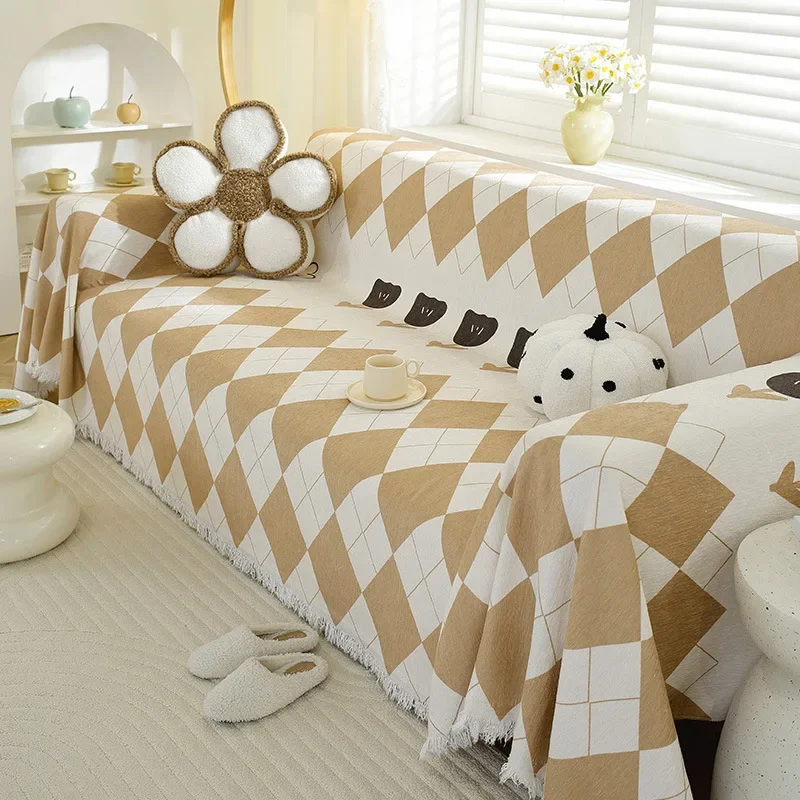 Vintage Chenille Sofa Cover Towel Universal Four Season Cushion Anti Cat Scratch Sofa Blanket Home Textile
