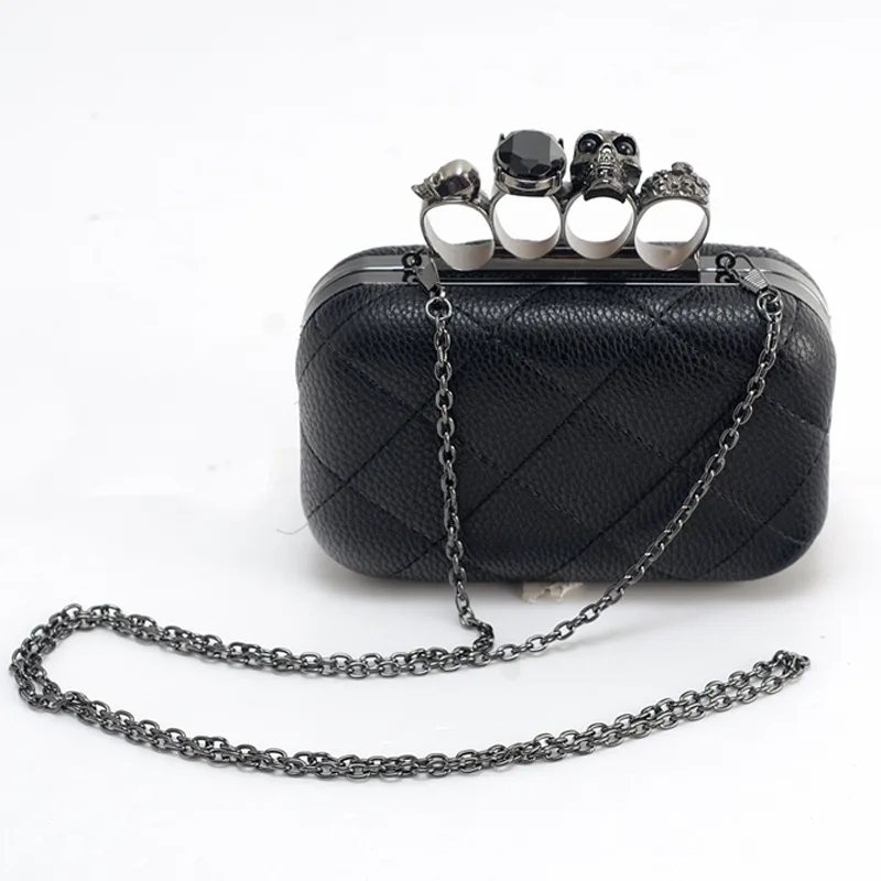 Borsa ad anello da donna di alta qualità Skeleton Skull Finger Clutch Purse borse da sera portafogli femminili