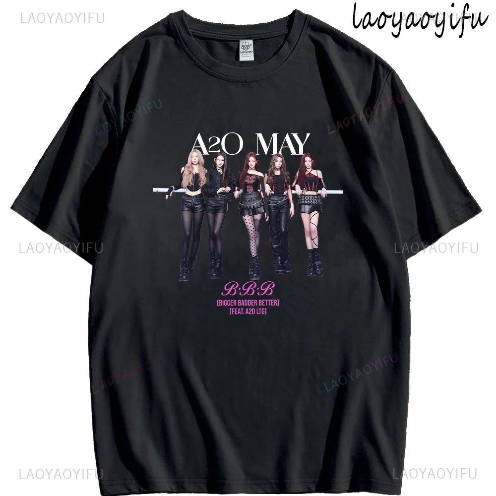 تي شيرت نسائي Kpop A2O مايو مطبوع تي شيرت قطني جرافيك بنمط BBB تي شيرت محب ملابس الشارع الشهير Ropa Hombre Mujer بأكمام قصيرة #4