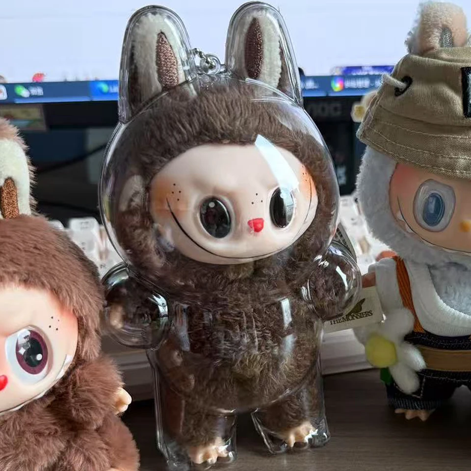 Labub V1 V2用 新型 透明保護カバー 防塵 吊り下げぬいぐるみバッグ モンスターおもちゃ エルフ人形 収納ボックス ディスプレイカバー