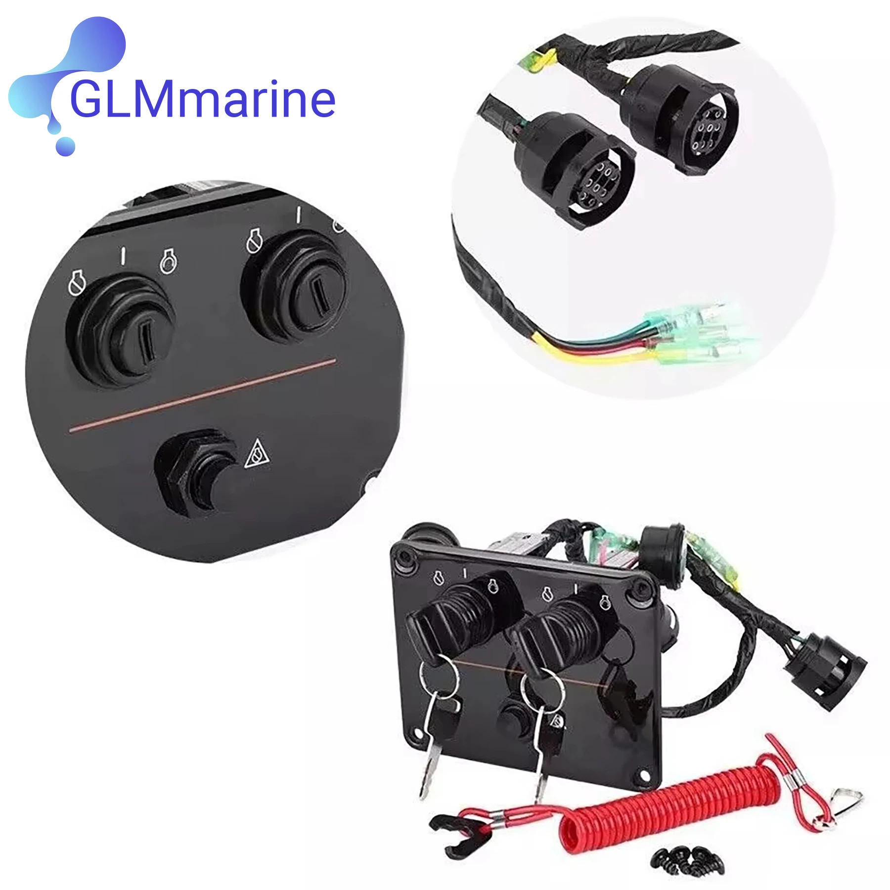 6K1-82570-08 Dual Lgnition Key Switch Assembly Panel For Yamaha Outboard Control  6K1-82570-13-00 image 5