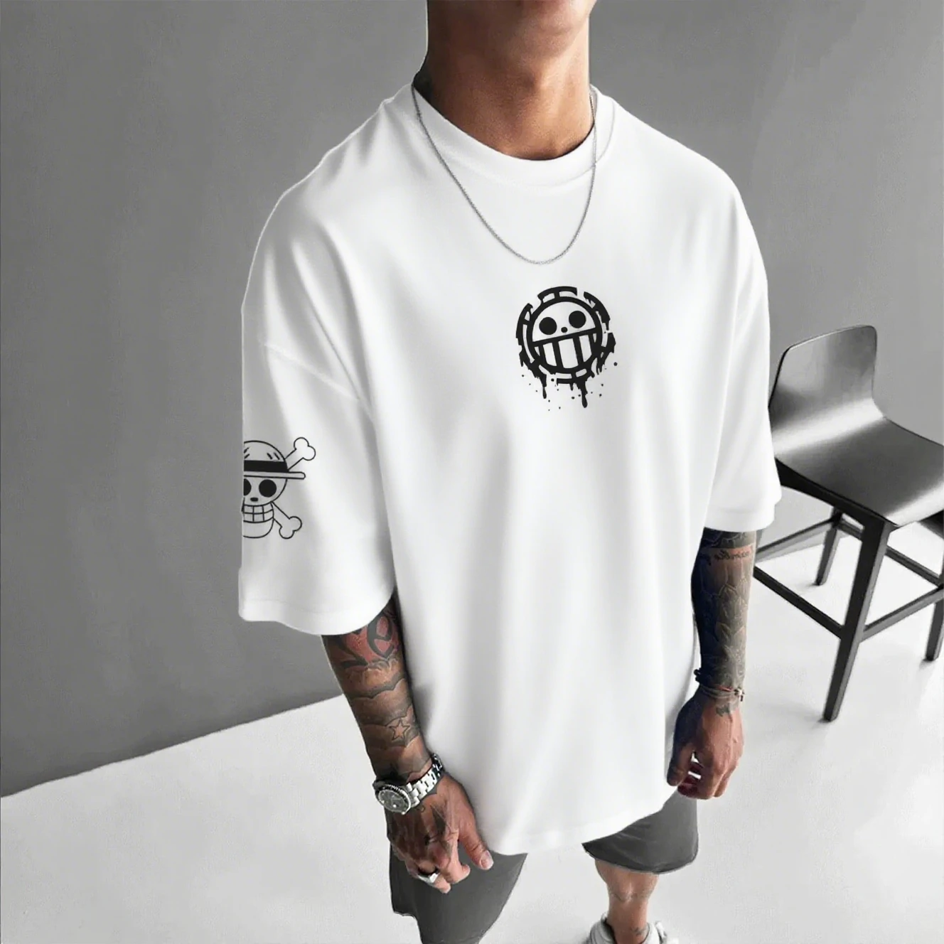 Nieuwe Zomer Streetwear Een Stuk Luffy Oversized Anime Print Mannen T-shirt Vrouwen Korte Mouw Grafische Tees Casual Top Y2k kleding