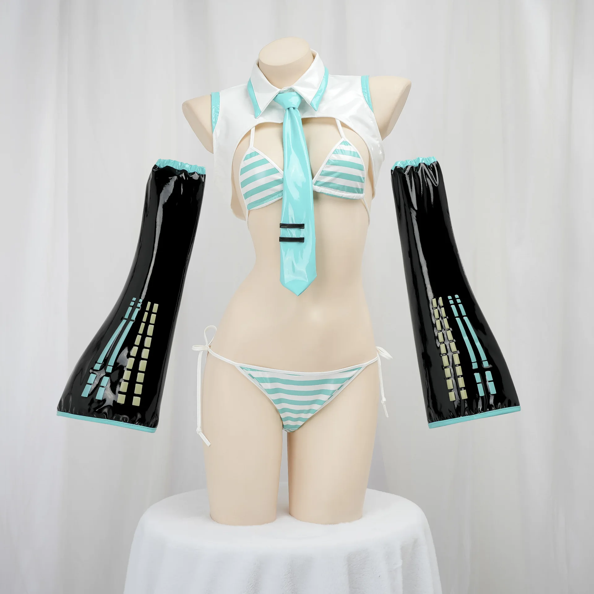 

Faux Leather Cosplay Lingerie Set Sexy Anime Uniform Halloween Party Role Play Costume Pure Desire Slim Fit Soft Stylish Daily