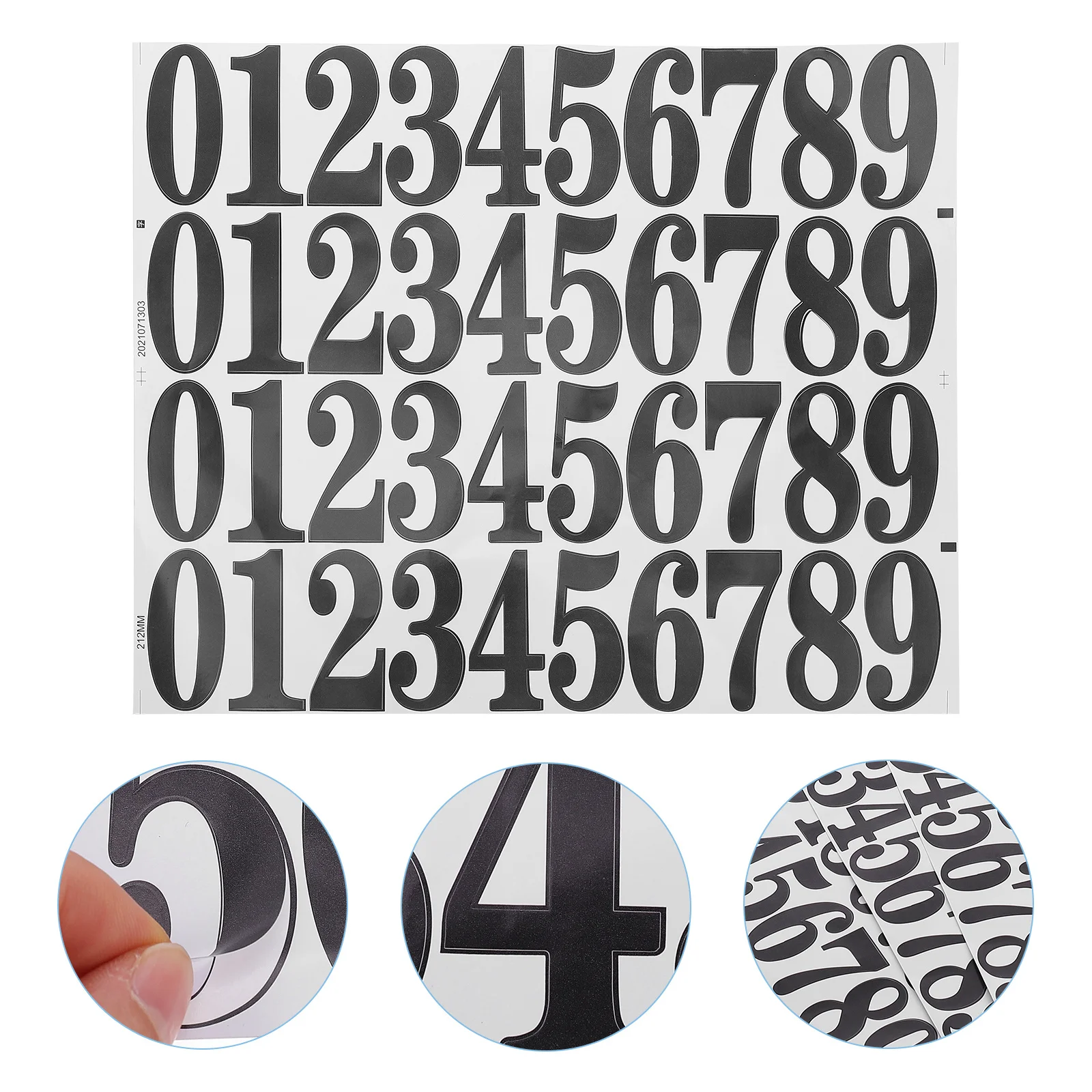 

5 Sheets Waterproof Oil-Proof Adhesive Labels Digital Mailbox Stickers for DIY Art Crafts Decor Self-Adhesive Number Decals