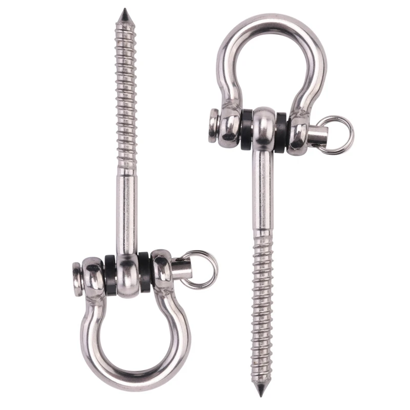 4 Pcs 304 Stainless Steel Screw Bracket Heavy Duty 180° Swing Hangers Yoga Hammock Chair Sandbag Hardware Swing Sets