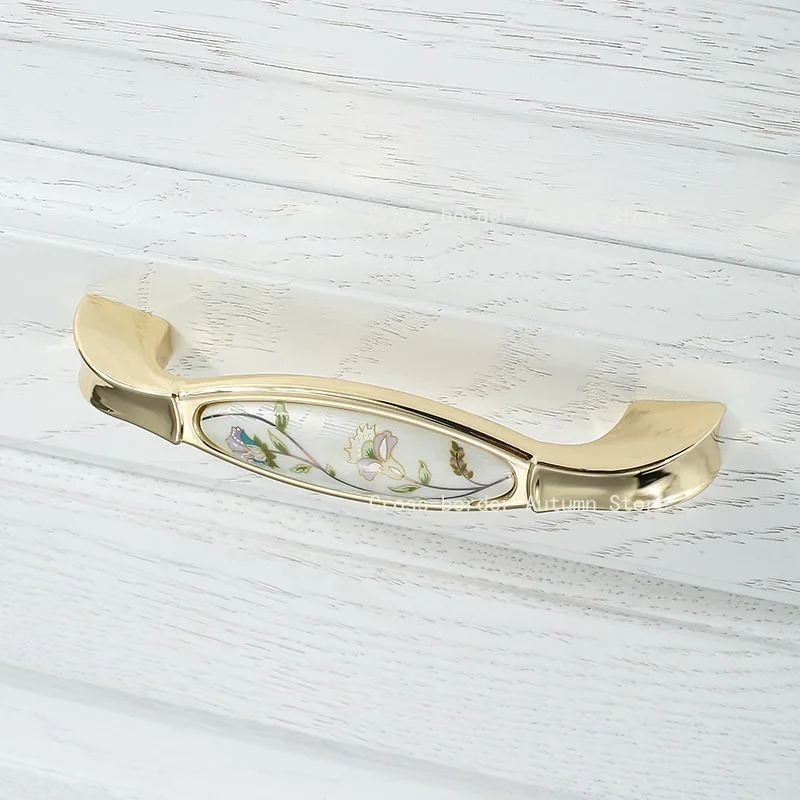 Light luxury gold handle, modern ceramic handle, simple European cabinet drawer handle Complete specifications