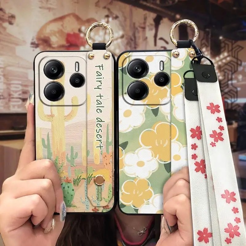 

Anti-knock Dirt-resistant Phone Case For Redmi Note14 5G China Global Durable Waterproof Soft case Silicone Wrist Strap ring