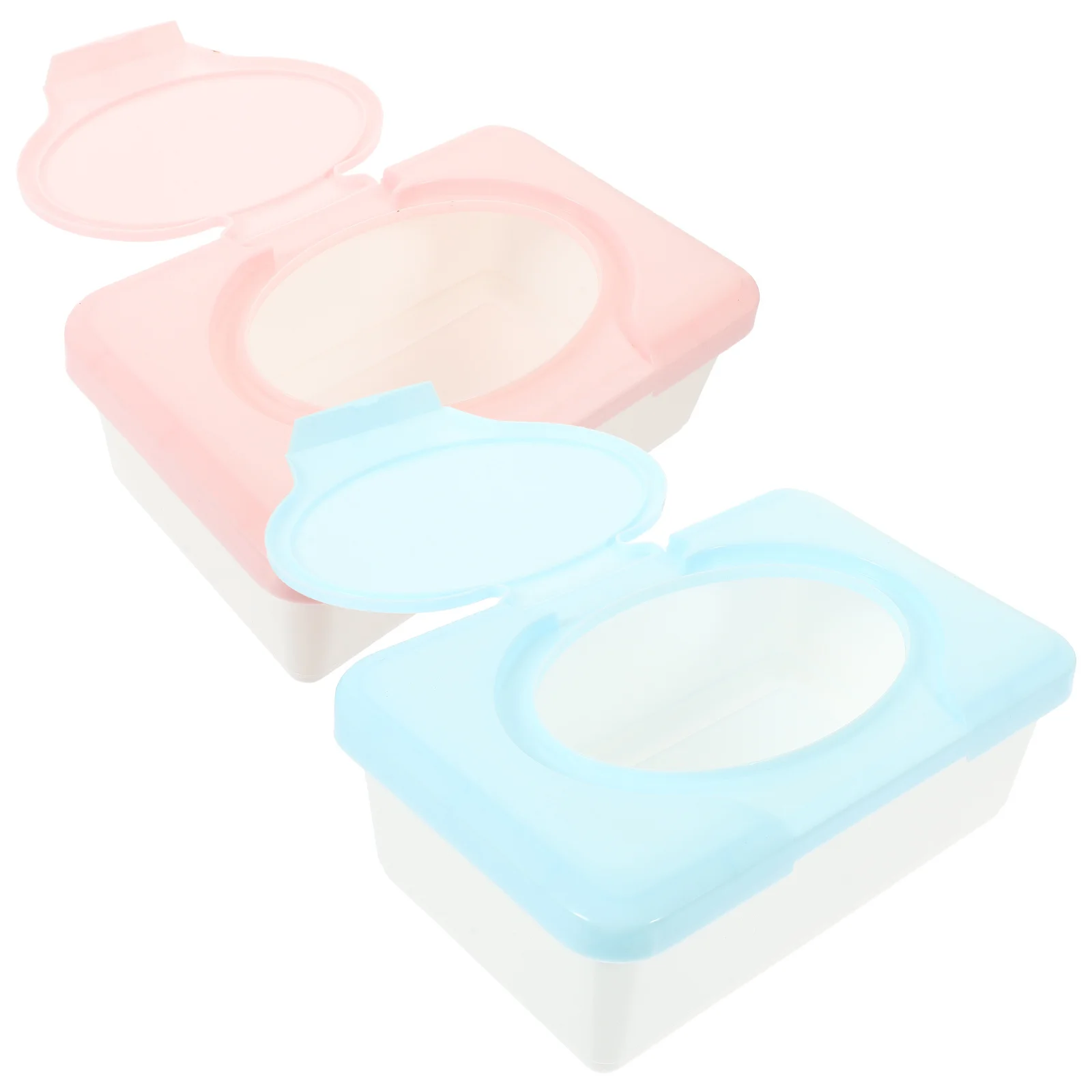 

2 Pcs Wipe Box Wet Tissue Dispenser Makeup Holder Containers Refillable for Wipes