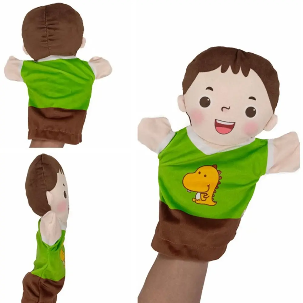 Marioneta de mano para padres e hijos, abuelos de peluche, guantes de felpa para niños, padres, hija, miembro de la familia, marioneta para contar historias