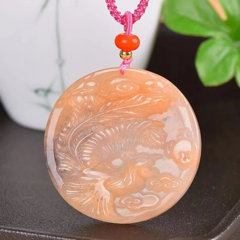 Tianshan Jade Dragon and Phoenix Nine-day Pendant for Men and Women