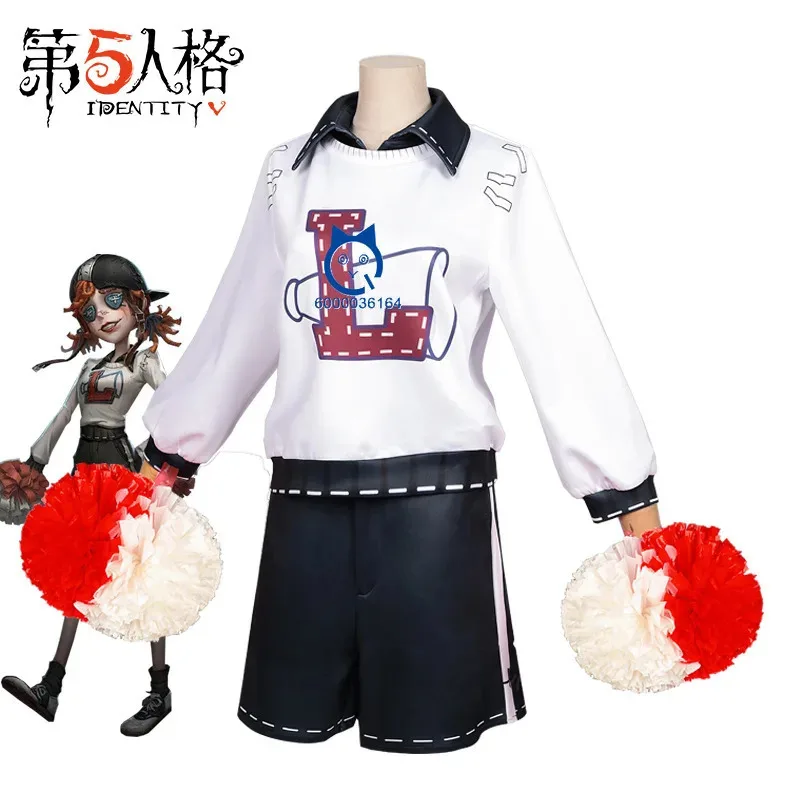 게임 아이덴티티 V 치어리더 코스프레 롤플레잉 의상 애니메이션 릴리 바리에르 옷 수트 (여성용 핸드 프롭 포함) 코믹콘 수트