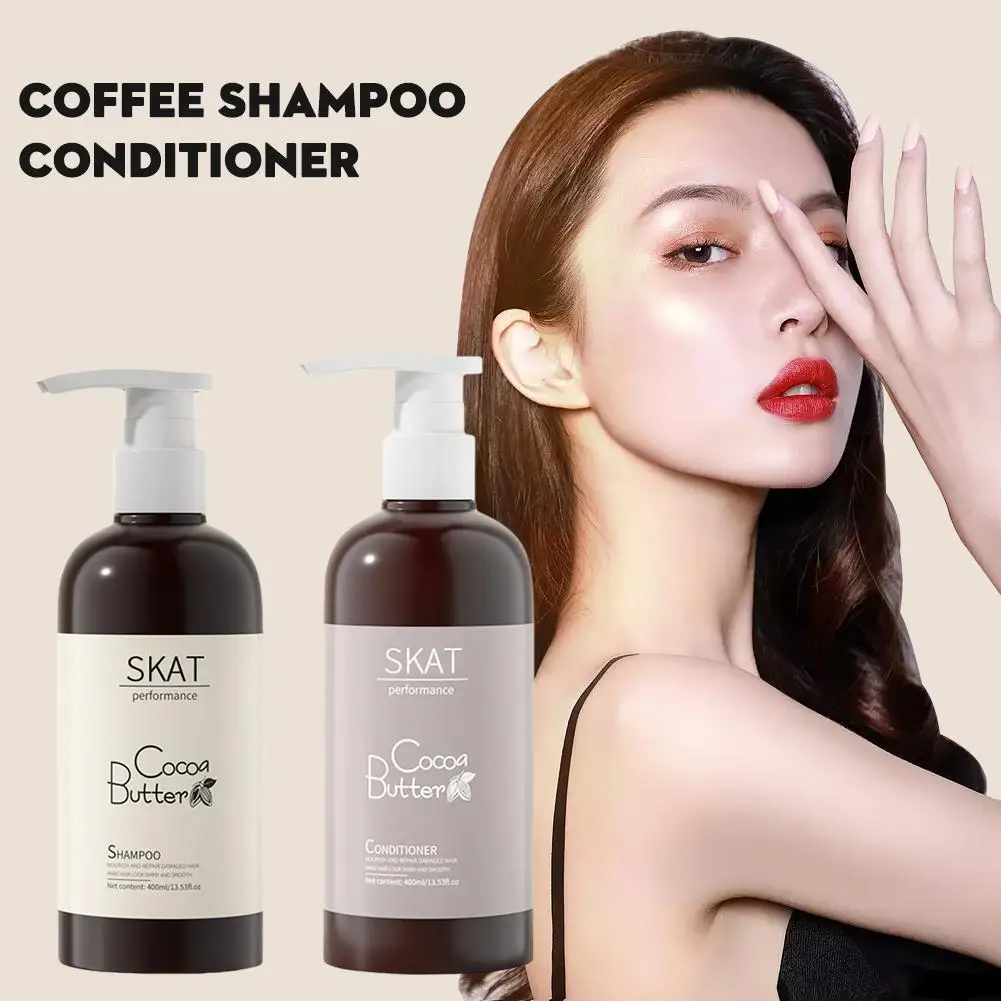 

400ml Coffee Shampoo Conditioner Enhanced Hair Strong Care Oil Moisturizing Shampoo Repair Hair Conditioner Essential I5x7