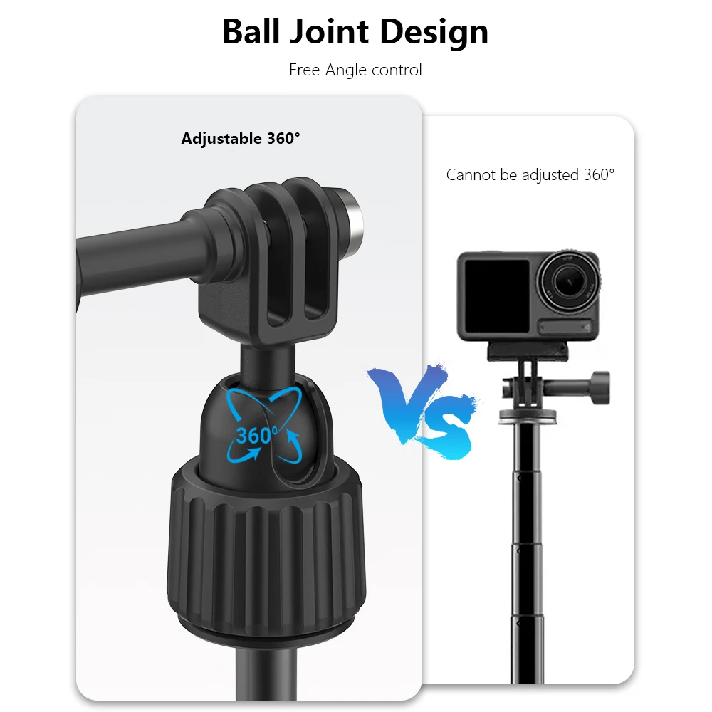 Ronkoen  TZ-12 For GoPro/Insta360/DJI Osmo Action 3/4/5Pro 40CM Extendable Selfie Stick Tripod Vlog / Cycling / Skiing / Travel - view 5