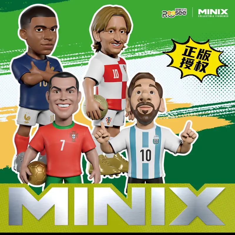 

Reesee MINIX Collectible Figurines Official Licensed 2026 Football Event Messi Ronaldo Mbappe Modric Desktop Decor Football Fans