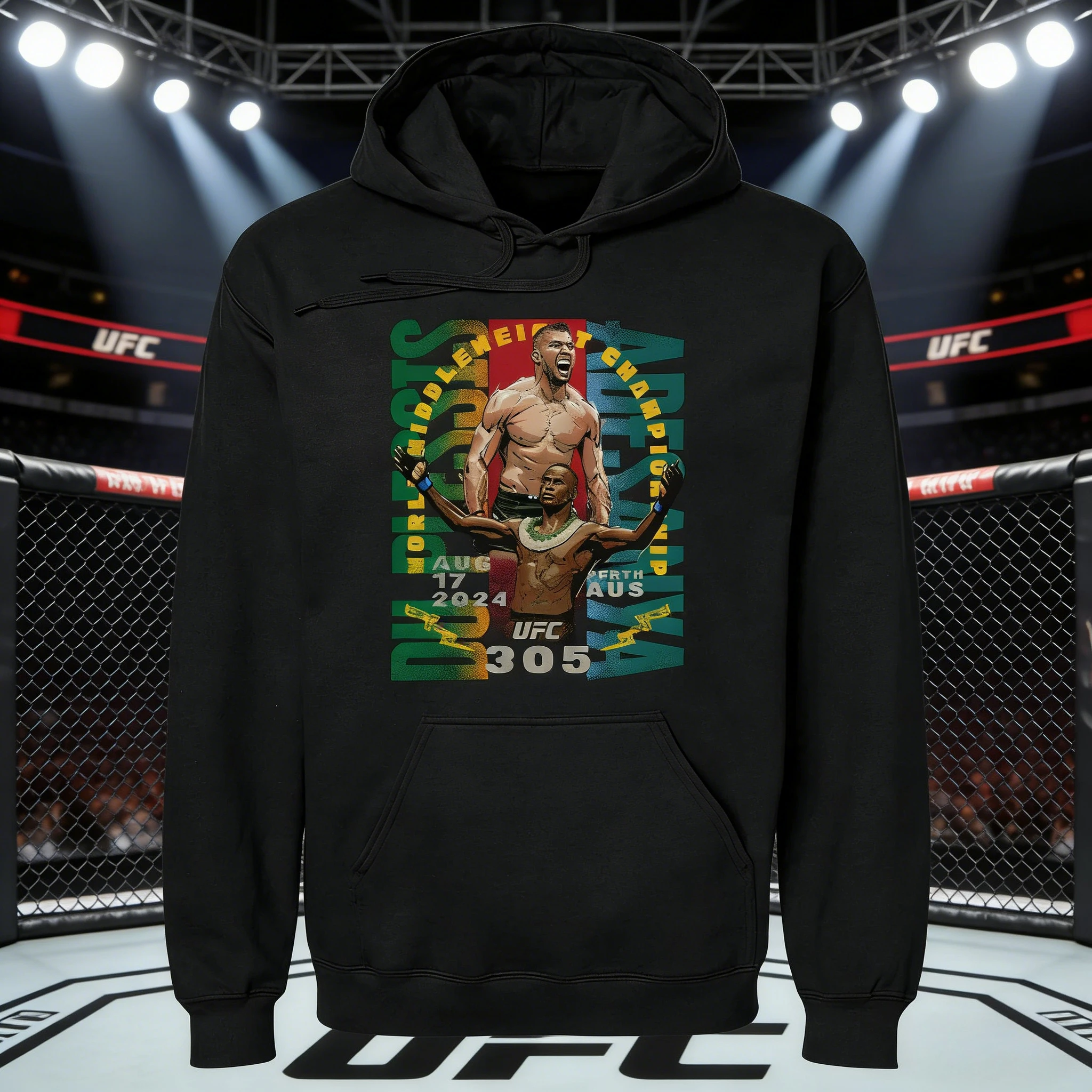 

Осень/зима 2026, UFC Dricus Du Plessis, боевая толстовка с рисунком, женская модная свободная повседневная хлопковая теплая толстовка, пальто унисекс