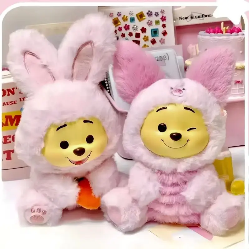 متوفر في المخزون MINISO ويني سلسلة الحفلات صندوق أعمى الفينيل الوجه المفاتيح دمية سر رائعتين هدية عيد صندوق أصلي أصلي