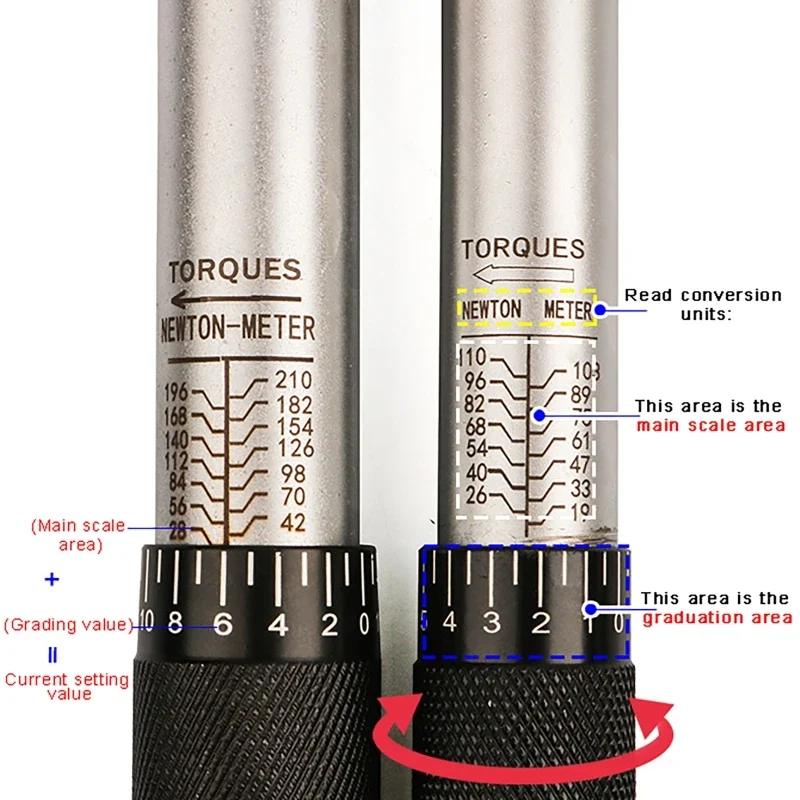 Imagem -05 - Chave de Torque Catraca Reversível Chave de Bicicleta Profissional Motocicleta Carro Ferramenta Automotiva 5210 N.m Precise