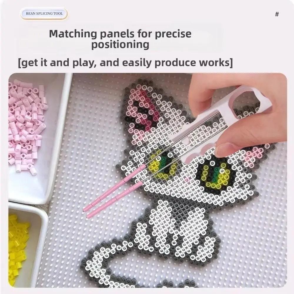 High-quality Beans Fusion Beans Pen Handmade Multifunctional Collage Beans Needle Handheld Double Needles DIY Collage Bead Clip
