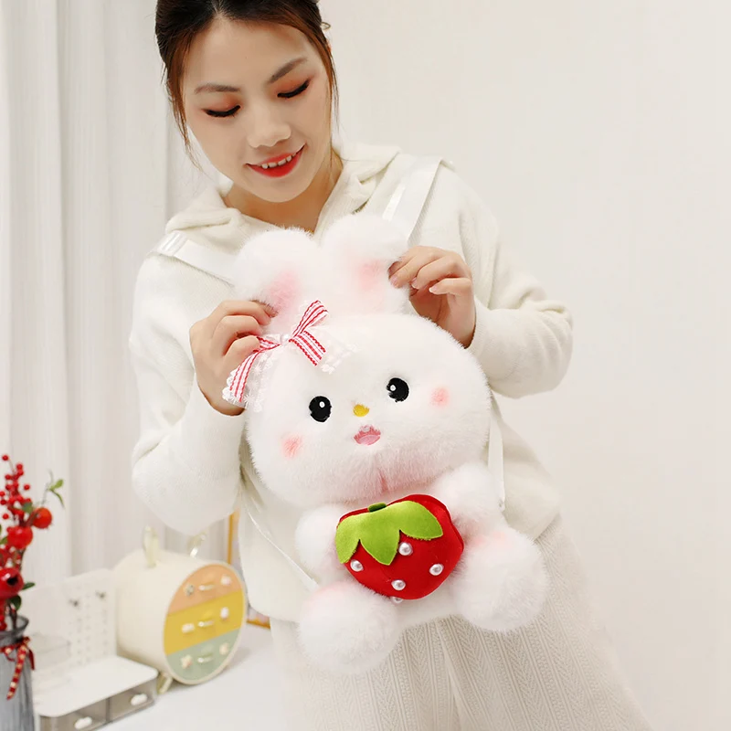 40-50 cm Kawaii Aardbei Konijn PlushToys Gevuld Schattige Dieren Plushie Kussen Mooie Pop voor Meisjes Verjaardagscadeautjes home Decor