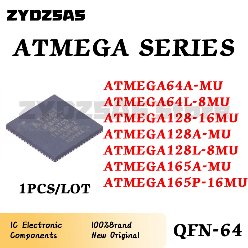 Atmega64a-mu Atmega64l-8mu Atmega128-16mu Atmega128a-mu Atmega128l-8mu Atmega165a-mu Atmega165p-16mu Atmega Mcu Chip