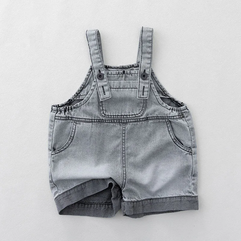MILANCEL New Summer Kids Overall 1-6T Loose Soft Girls Cowboy Strap Shorts Versatile Ventilate Children Casual Pants
