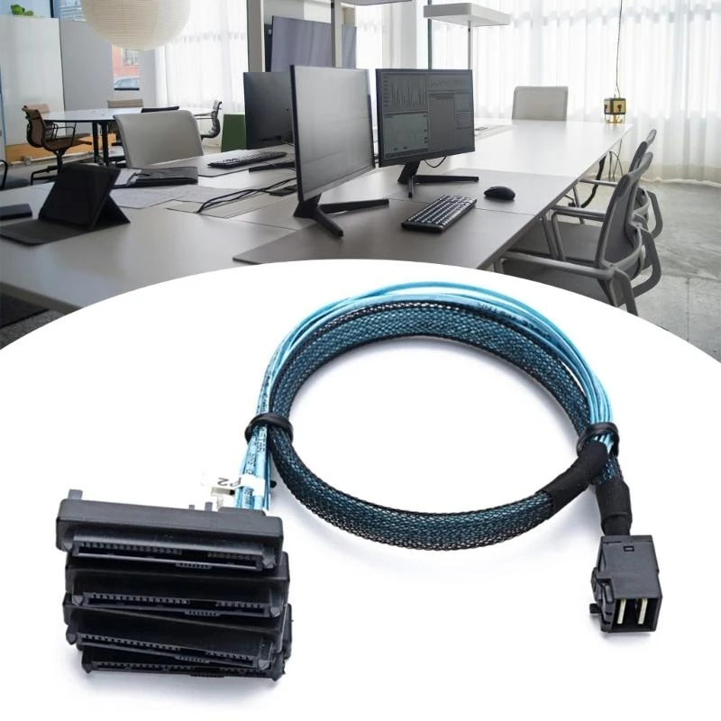  SFF-8643 to SFF-8482 29Pin External Adapter with 15 Pin Port for Chassis