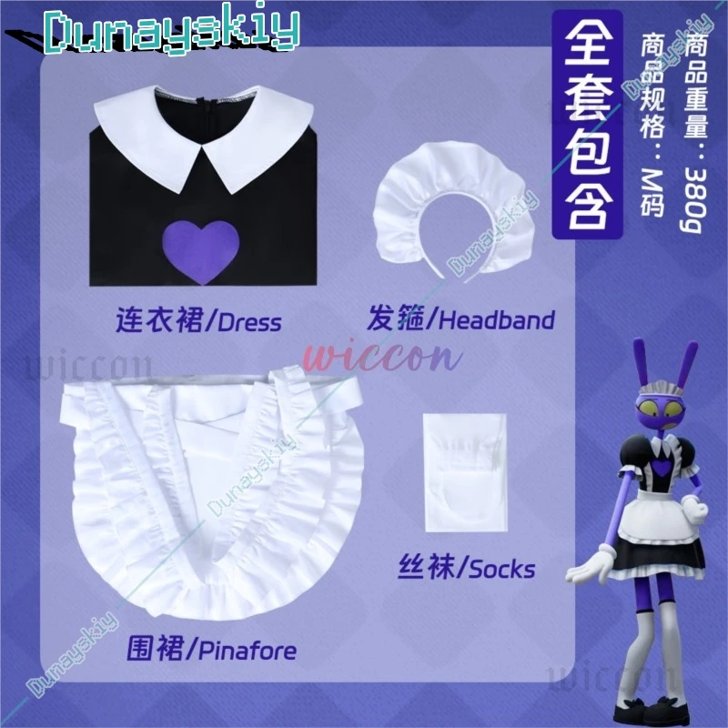 Anime-inspiriertes Cosplay-Kleid mit Jax Maid Digital Circus Jax Cosplay-Kostüm, Cartoon The TV Amazing Cosplay, gemacht für Cosplay-Events.