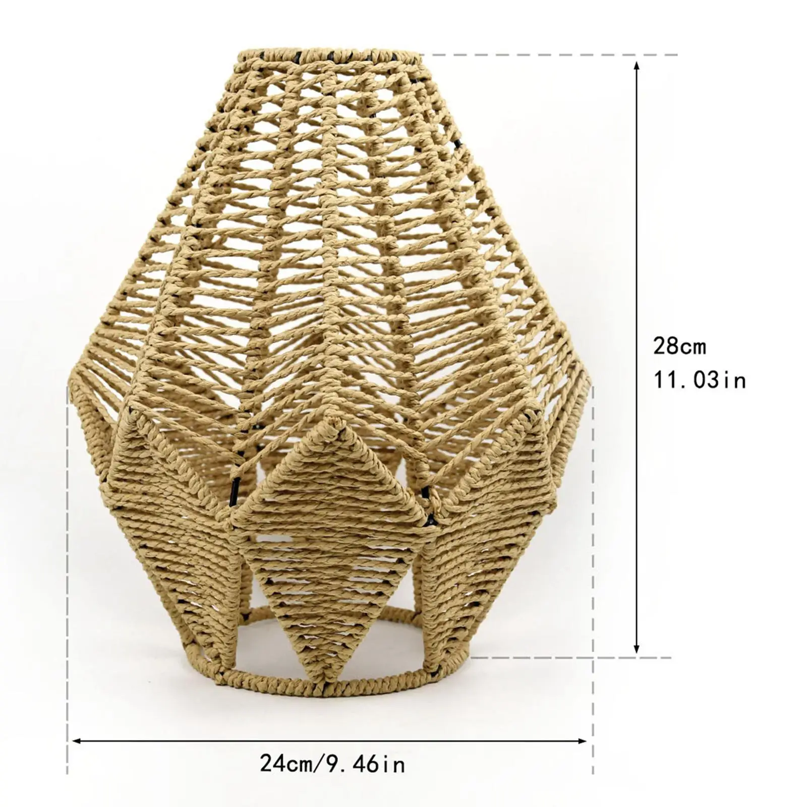 

Boho Woven Paper Rope Lampshade Vintage Pendant Lamp Cover Unique Handcrafted Light Shade for Living Room Bedroom Decoration