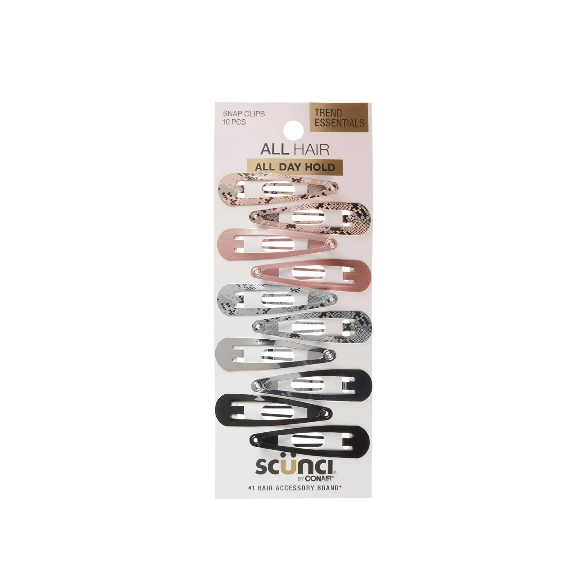 10pcs Assorted Color Metal Snap Hair Clips For All Hair Types, Secure Styling Barrettes For Daily Fashion Use