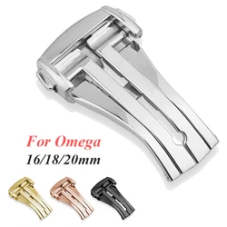 Stainless Steel Watch Buckle for Omega Deployment Clasp for Leather Rubber Watch Band Butterfly Button Folding 16mm 18mm 20mm