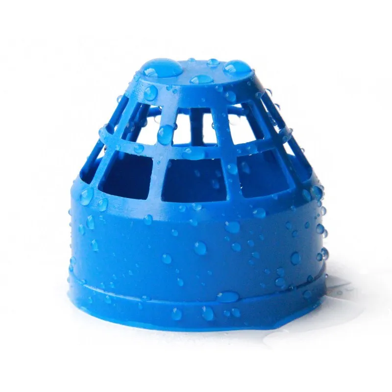 Couvercle de conduit d'air en PVC bleu, grille de ventilation ronde, capuchon respirant, protection de gouttière précieuse de poisson, maille de tuyau d'eau, raccords de tuyau filtrants