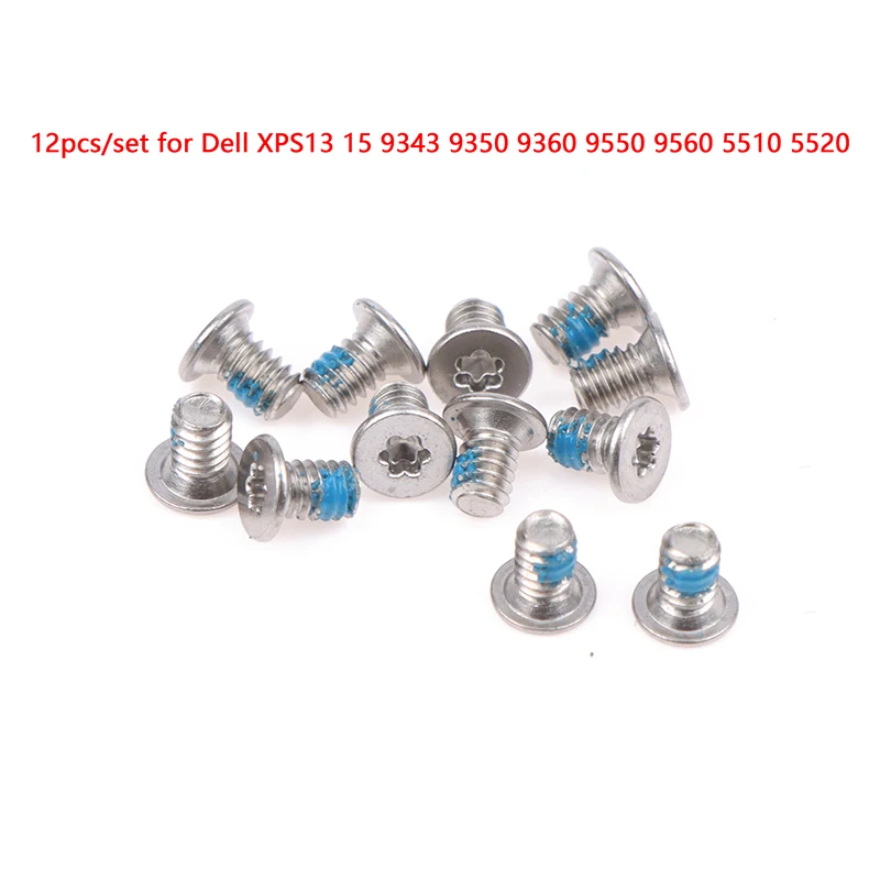 HOT! 12pcs Laptop Bottom Case Screw Set For Dell XPS13 15 9343 9350 9360 9550 9560 5510 5520 9365 For Laptop Bottom Case