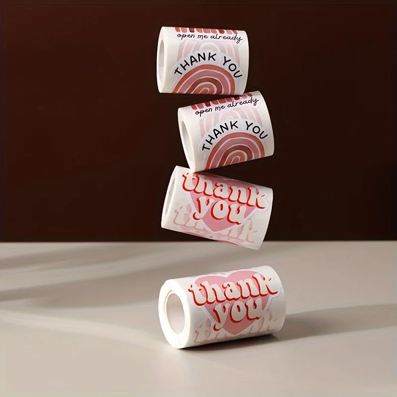 120 ورقة/لفة ملصقات شكرًا لك على شكل خاص، ملصقات تزيين للتغليف لبيع البيع بالتجزئة والبوتيكات والصناديق والمغلفات #1
