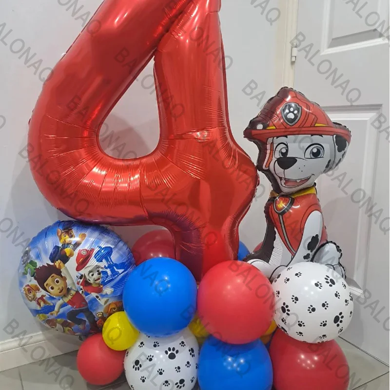 20pcs Paw Patrol Number Balloons Birthday Party Decoration Air Balloons Children's Event Party Supplies for Kids Toys Gift