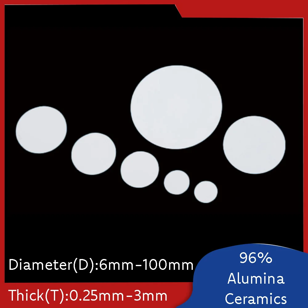 

96% Alumina Ceramics Disc High Temperature Resistant Round Sheet Electrical Insulation Round Base Sheet 6mm-100mm Diameter