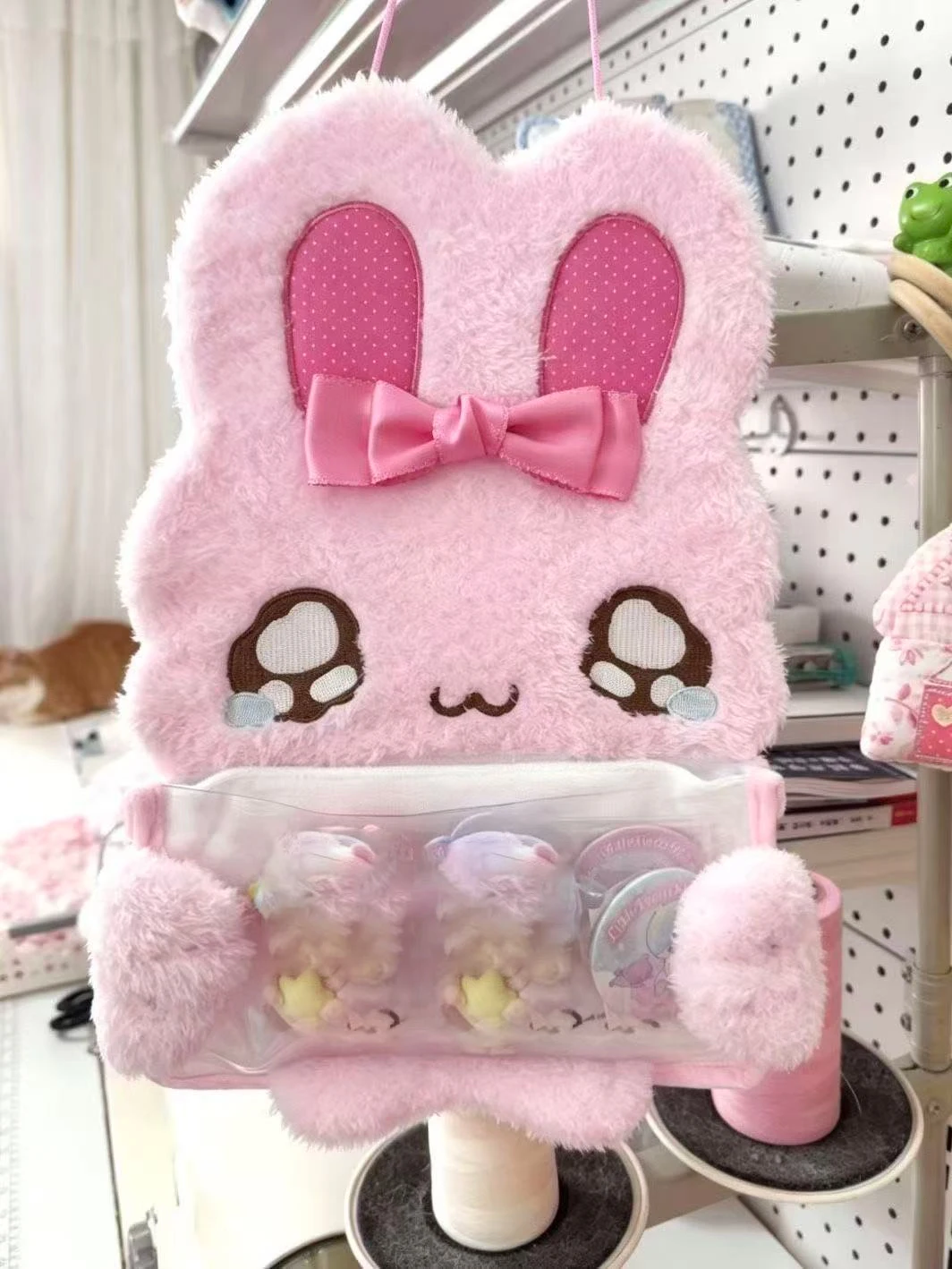 Japanese Kawaii Pink Bunny Wall-mounted Storage Bag Student Dormitory Accessories Sundries Large-capacity Storage Bag Cute Gift