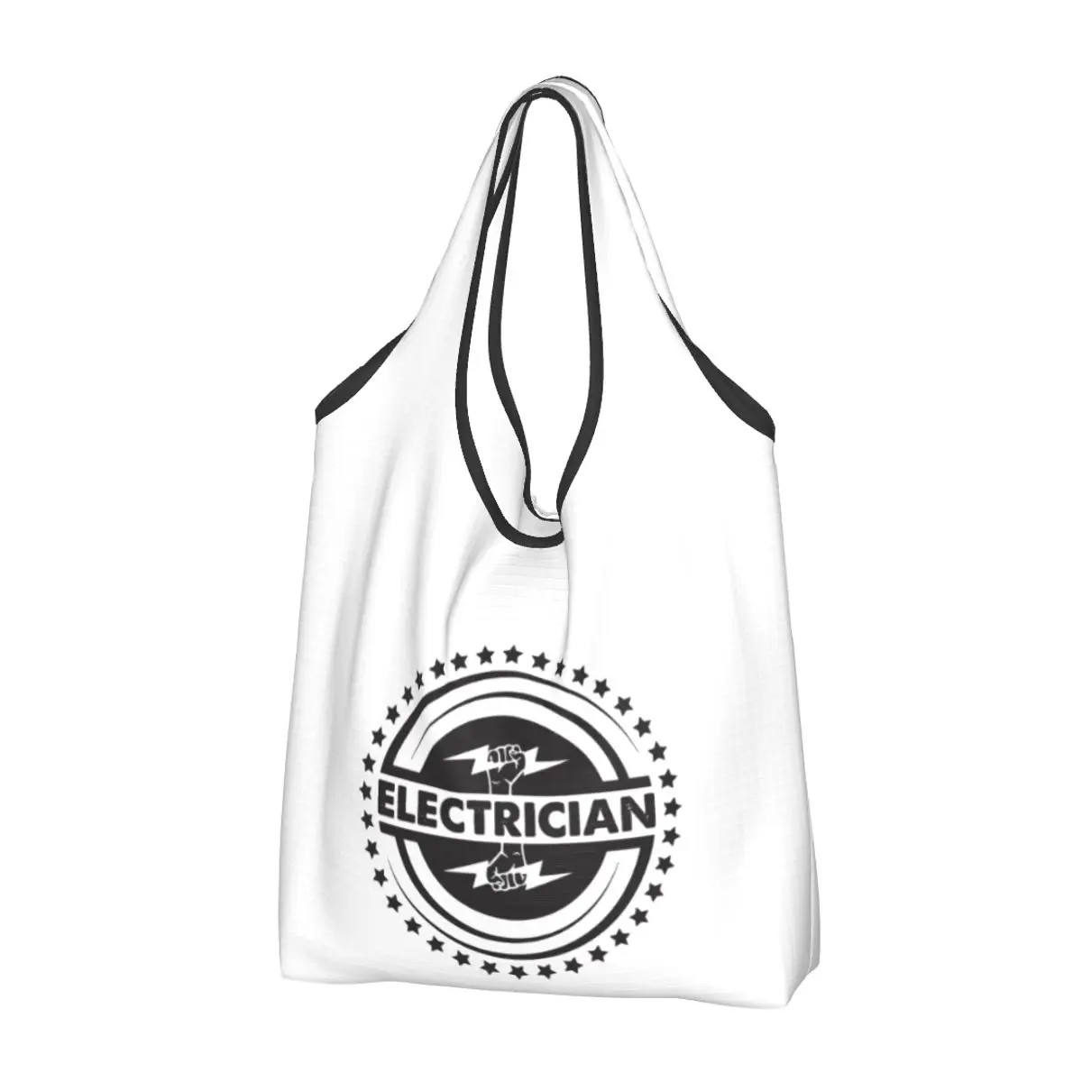 Electrician Groceries Shopping Bag Kawaii Shopper Tote Shoulder Bag Big Capacity Portable Electrical Engineering Power Handbag