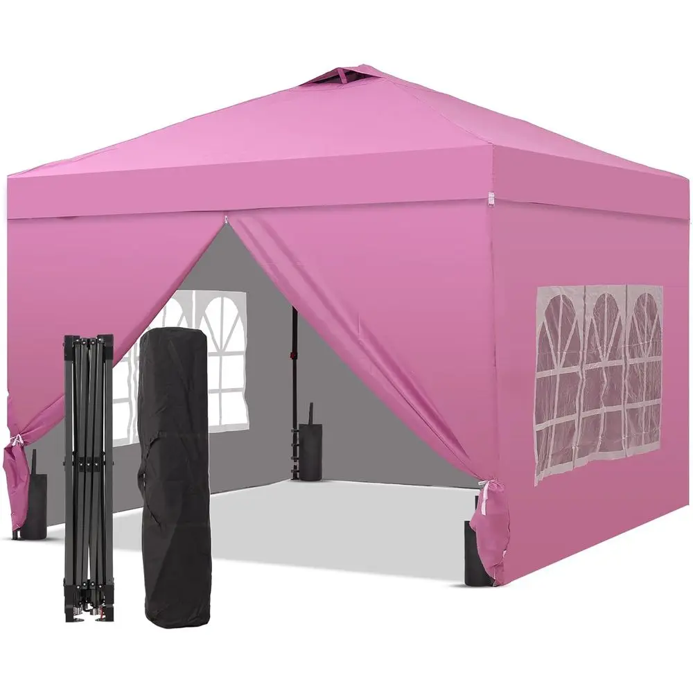 

Быстросборная уличная беседка 10x10 с 4 боковыми стенками, с серебряным покрытием, для пляжа и кемпинга, светло-розовая