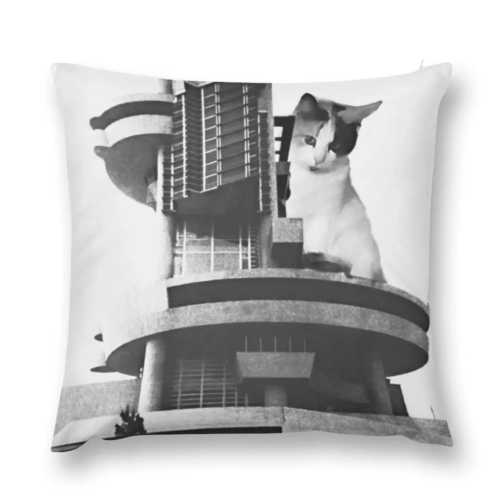 Cats and Brutalist Architecture Throw Pillow bed pillows Decorative Sofa Cushion Luxury Cushion Cover Couch Pillows pillow