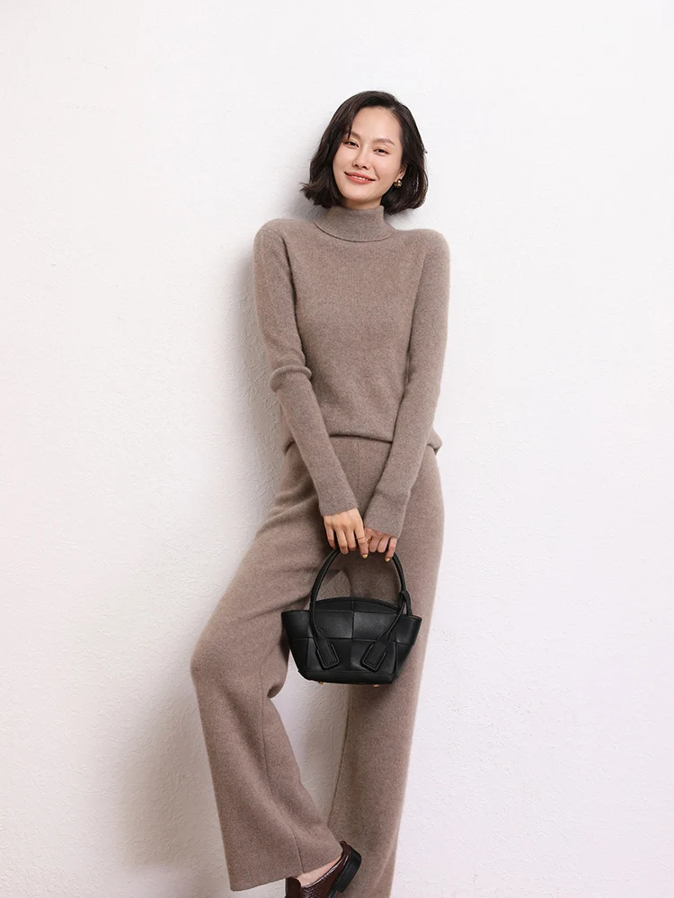 TLOML 여성용 100% 캐시미어 스웨터 터틀넥 풀오버 가을 겨울 부드러운 기본 긴팔 캐시미어 스웨터 따뜻한 니트웨어 탑